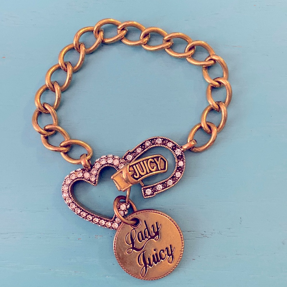 **Vintage** AUTHENTIC Juicy Couture Charm & Chain Bracelet - Juicy Lady
